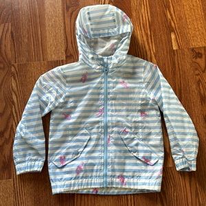 Joules Right as Rain Collection, rain jacket, size 5, pink lobster print